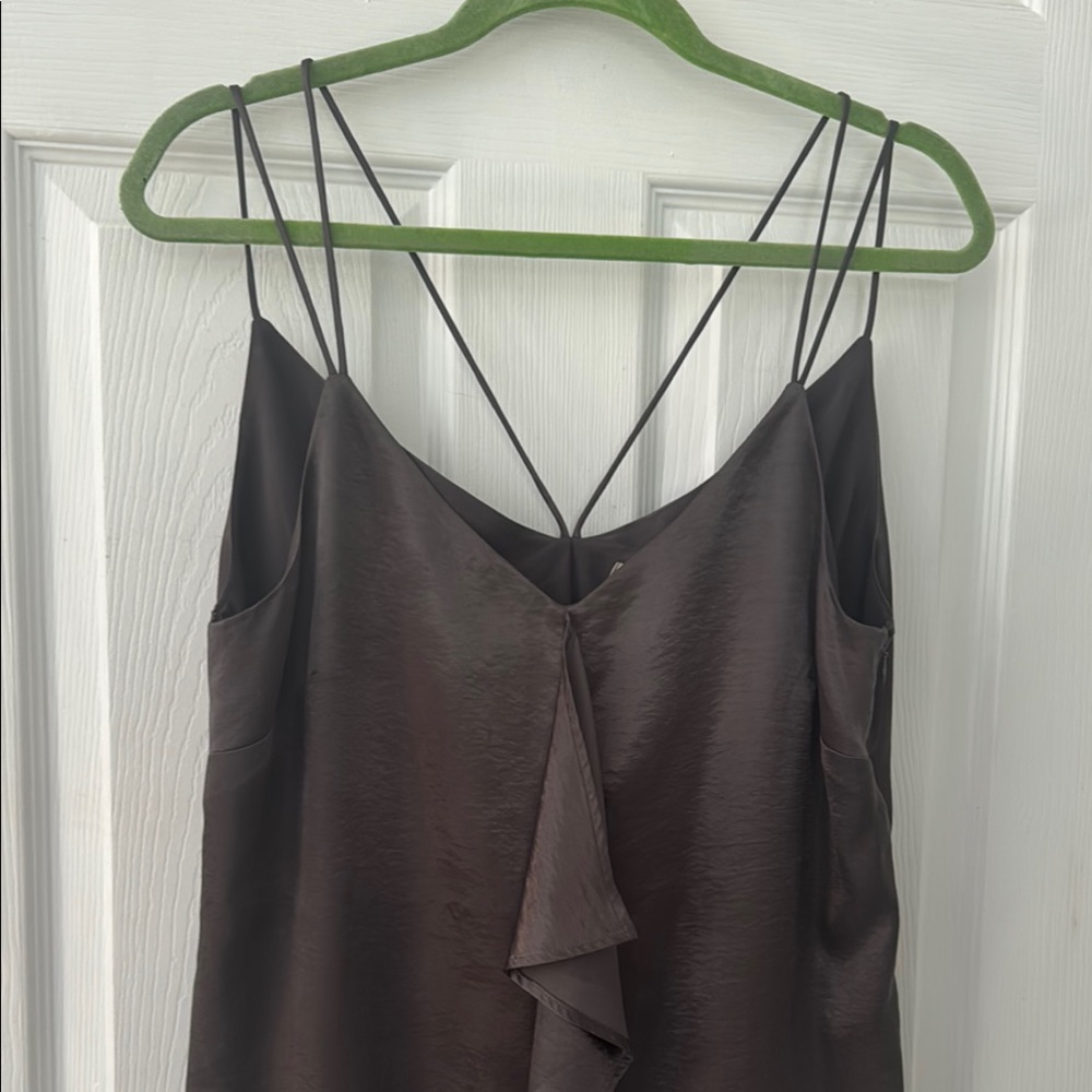 Banana Republic Gray Asymmetrical Ruffled Camisole